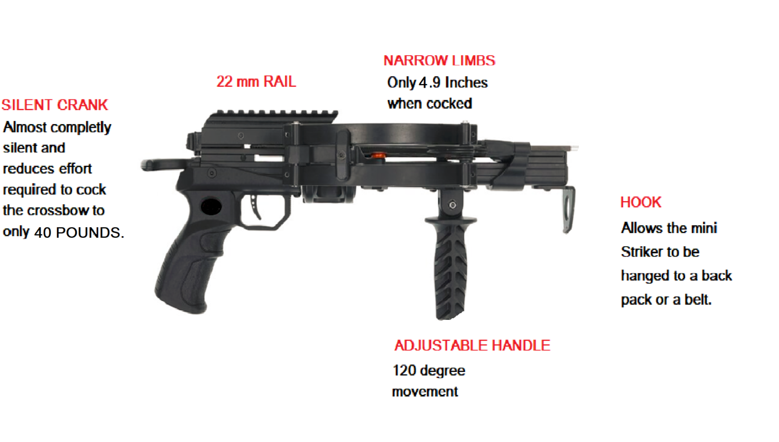 150-lbs-wt-Mini-striker-reverse draw pistol crossbow with buttstock