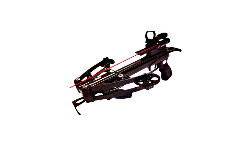 120lb mini Striker crossbow pistol with red dot sight and laser aimer