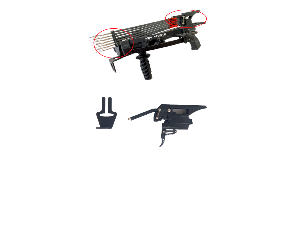 Mini Striker repeating pistol crossbow 6 bolt magazine