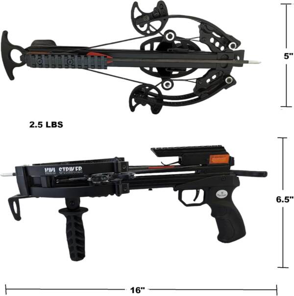 125lbs Mini Striker Fastest  Forward Limb Pistol Crossbow with 10 hunting bolt pack - Image 13