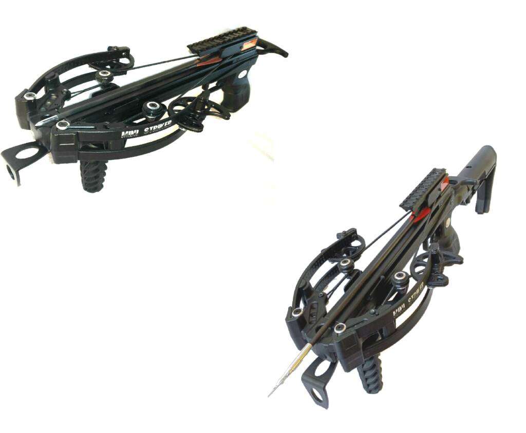 Mini striker pistol crossbow with buttstock